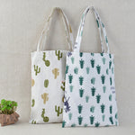 1x Pine cactus linen bag tote ECO shopping outdoor canvas shoulder bags