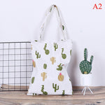 1x Pine cactus linen bag tote ECO shopping outdoor canvas shoulder bags