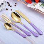 2018 Multi-Colors Rainbow Cutlery Set Dinnerware Set Black Cutlery Kit Fork Knife Stainless Steel Silverware Home Tableware Set