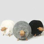 Sheep Shape Anti Slip Drink Coasters DIY Heat Insulated Felt Mugs Mats Table Placemats Housewarming Gifts Home Decor 14 PCS