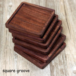 1 Pcs Durable Walnut Wood Coasters Placemats Decor Square Round Heat Resistant Drink Mat Home Table Tea Coffee Cup Pad