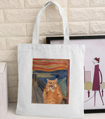 Van Gogh Graphic Cartoon Printed Canvas Shoulder Bag Female Harajuku Ulzzang Funny Large-capacity Eco Environmental Shopper Bag