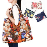 Folding Shopping Bag Eco-friendly Reusable Portable Shoulder Handbag for Travel Grocery Fashion Pocket Tote Bags
