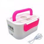 TENBROMAN Electric Heating Home & Car 12V 220V Plug-in Lunch Boxes Food Container Portable Dish Bento Box