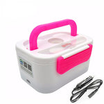 TENBROMAN Electric Heating Home & Car 12V 220V Plug-in Lunch Boxes Food Container Portable Dish Bento Box