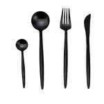 White Gold Cutlery Set Western 304 Stainless Steel Tableware Home Spoon Fork Knife Chopsticks Kit Dinnerware Sets tableware