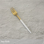 White Gold Cutlery Set Western 304 Stainless Steel Tableware Home Spoon Fork Knife Chopsticks Kit Dinnerware Sets tableware