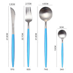 White Gold Cutlery Set Western 304 Stainless Steel Tableware Home Spoon Fork Knife Chopsticks Kit Dinnerware Sets tableware