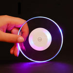 Waterproof Coaster KTV Light Base Gravity Induction Battery Bar Cup Pad LED Bar Luminescent Bar Mat Placemat Round Cup Pad ZA