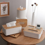 RSCHEF Home Kitchen Wooden Plastic Tissue Box Solid Wood Napkin Holder Case Simple Stylish Bamboo cover Hotel storage box