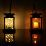 Outdoor Garden Solar Powered Hanging LED String Lights Flickering Candle Lantern Lamp For Garden Decorative 100% Solar Power